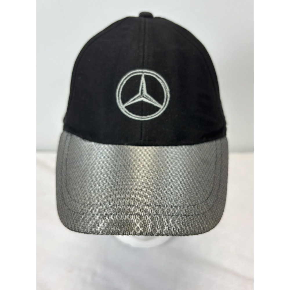 Vtg Mercedes Benz Baseball Hat Cap Black Grey READ